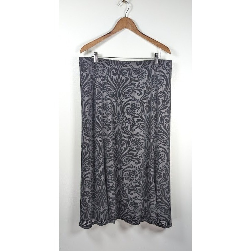 Whimsigoth Bob Mackie Velvet Burnout Midi Skirt Size Large Goth Paisley Witchy